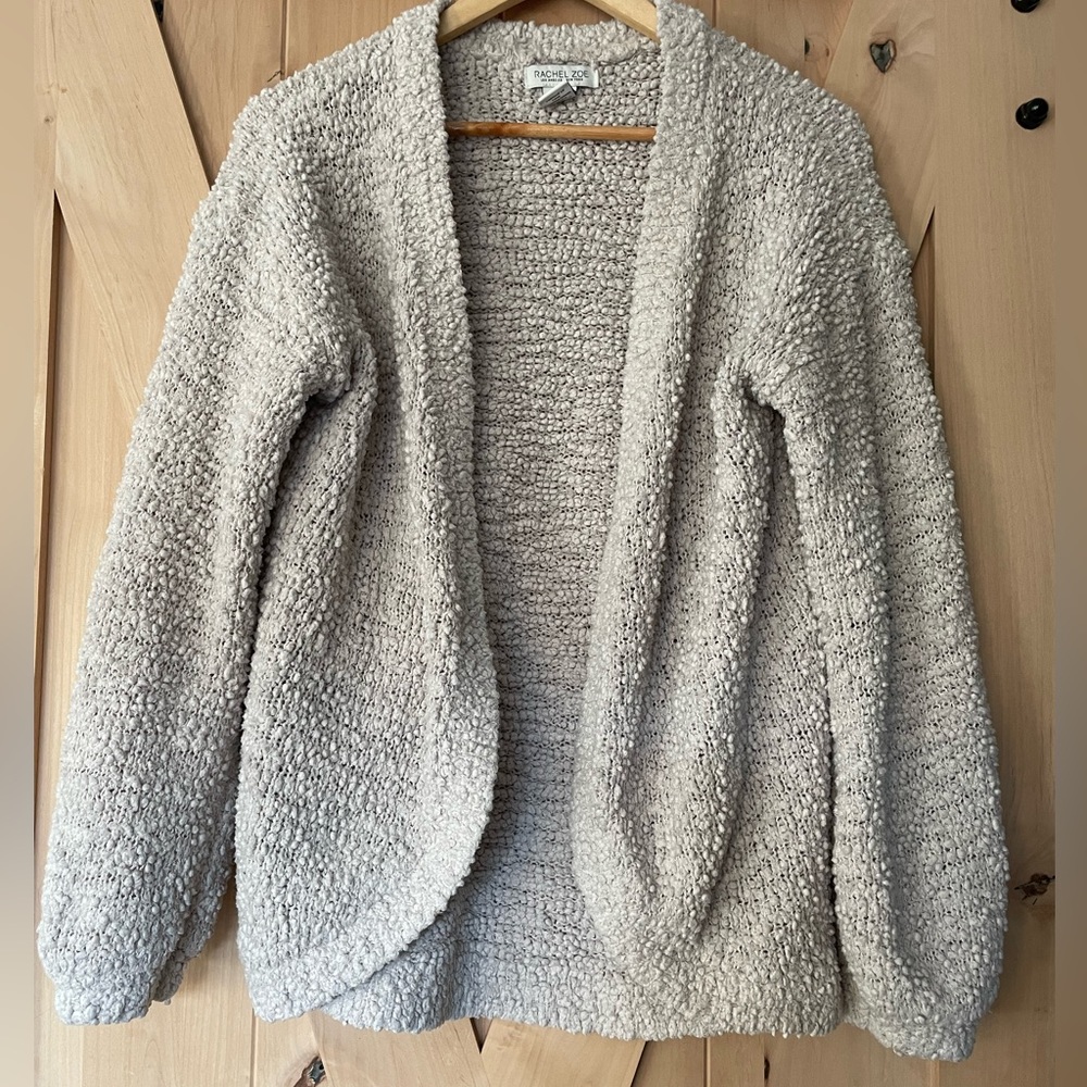 Rachel Zoe Neutrals Popcorn Knit Cocoon Cardigan M